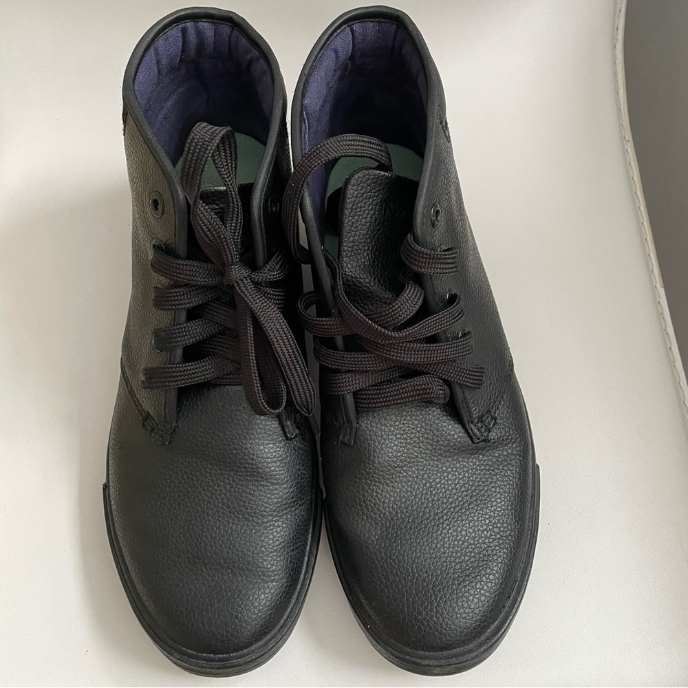 Nautica Womens-men’s Ankle high Flat Shoes Lace up,Black.